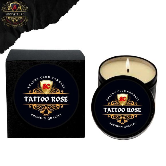 TATTOO ROSE TRAVEL CANDLE/WAX MELTS - Picture 1 of 3